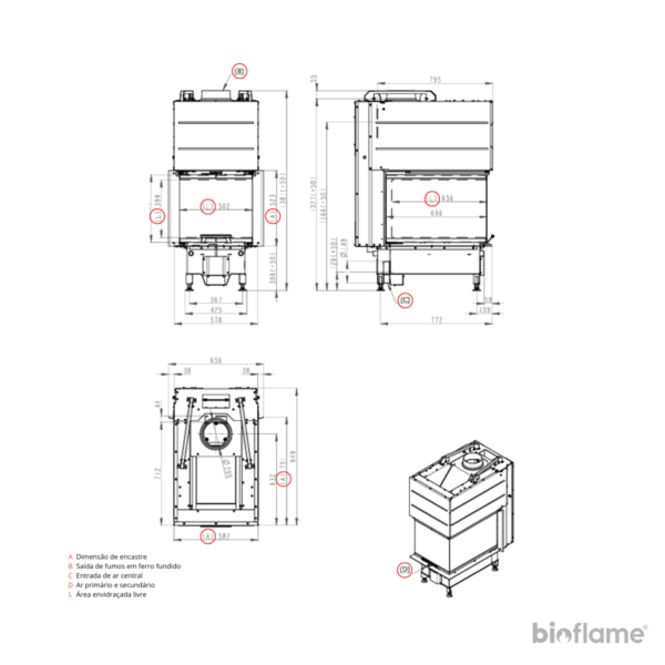 Recuperador de Calor a Lenha 3 Faces – Romotop HU3LF