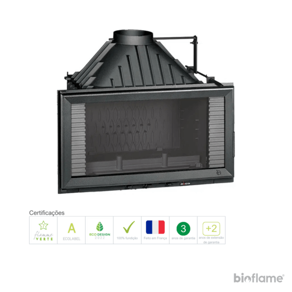 Recuperador de Calor a Lenha em Ferro Fundido - Invicta 840 Horizontal com Registo