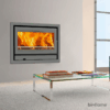 Recuperador de Calor a Lenha - Solzaima Rialto Eco 80 instalado numa sala moderna, garantindo conforto e elegância.