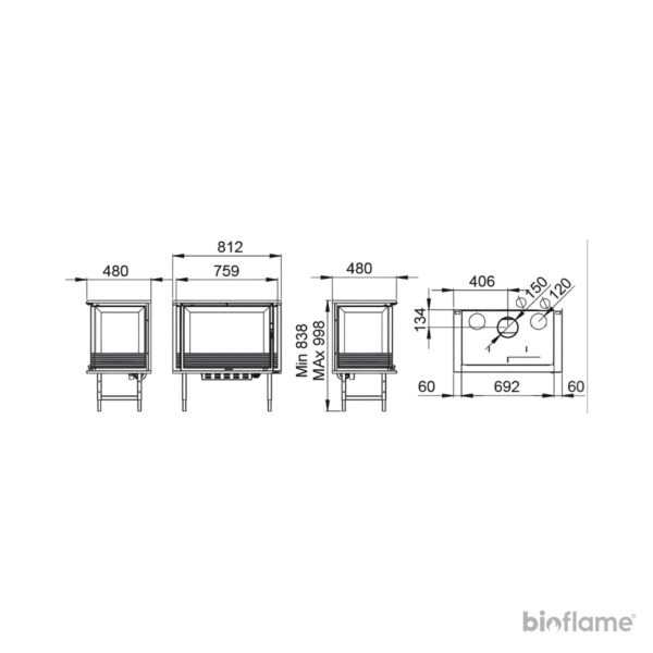 Este desenho técnico apresenta todas as dimensões e detalhes de construção do Recuperador de Calor a Lenha Paris 70 3C. Com ele, você pode planejar a instalação deste recuperador de forma precisa e eficiente, garantindo um ajuste perfeito ao seu ambiente. Conheça cada aspecto deste produto e desfrute do calor aconchegante e eficiente que ele proporciona à sua casa.