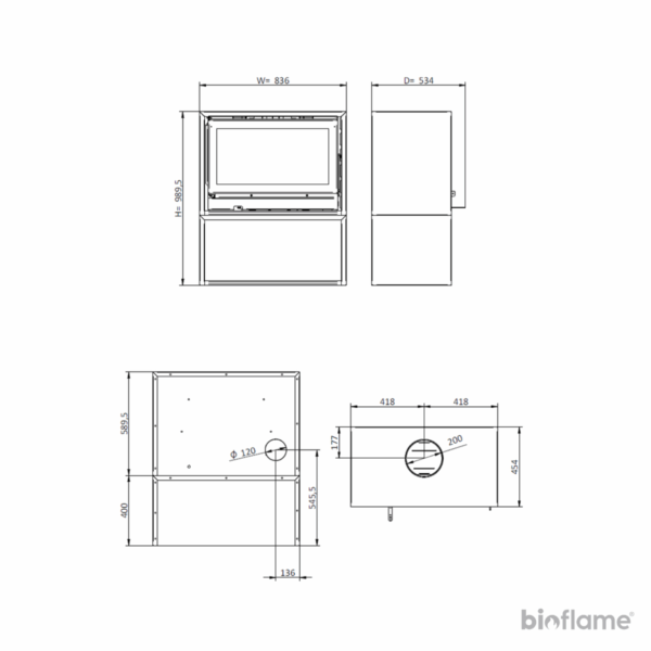Salamandra a Lenha com Ventilação - Solzaima Back Box Eco