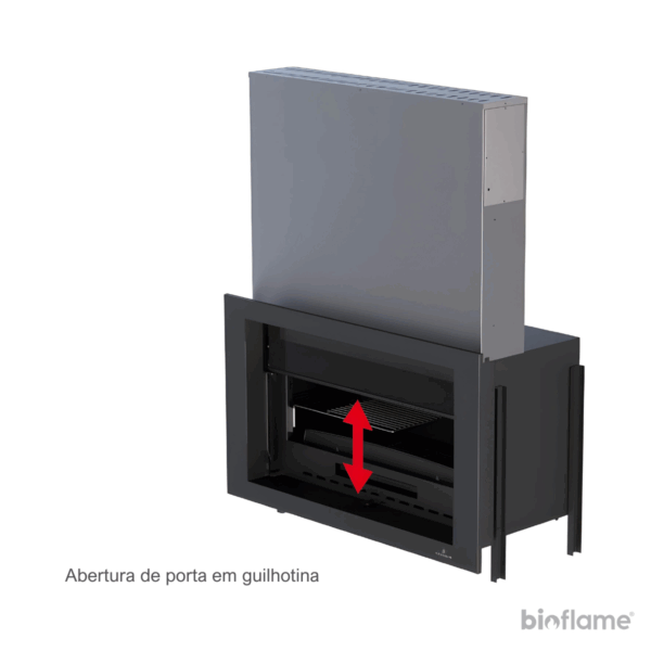 Recuperador de Calor a Lenha Bronpi Paris 90 G com abertura de porta em guilhotina.