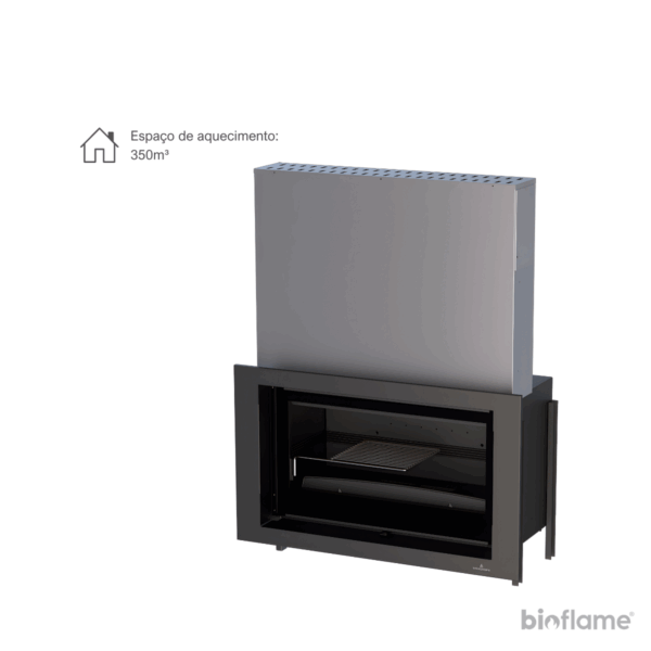 Recuperador de Calor a Lenha Bronpi Paris 90 G é ideal para ambientes de até 350m³.