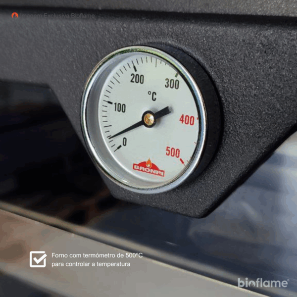 Termómetro de 500ºC no forno da Salamandra a Lenha com Forno – Bronpi Suiza