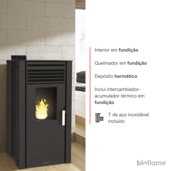 Interior em ferro fundido da Salamandra a Pellets Biobronpi Eva
