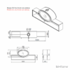 Desenho técnico da Lareira a lenha suspensa - Biojaq DG Oval Front modelo plateau.