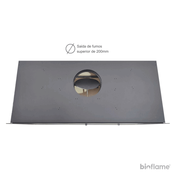 Saída de fumos superior de 200mm da Salamandra a Lenha ADF Linea 100 L Dupla Face