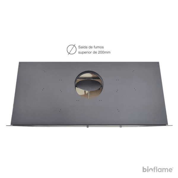 Saída de fumos superior de 200mm da Salamandra a Lenha – Adf Linea 85 B Dupla Face
