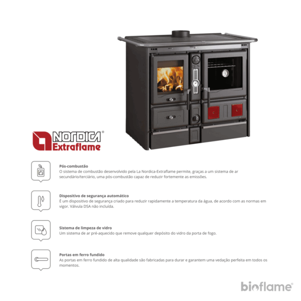 Fogão a Lenha para Aquecimento Central - Nordica Extraflame Termorosa XXL Dsa