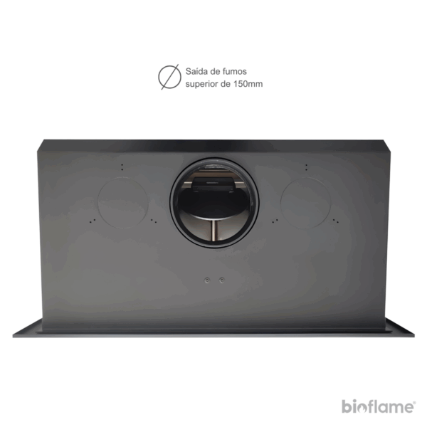 Saída de fumos superior de 150mm do Recuperador a Lenha com Ventilação ADF Clare 70S
