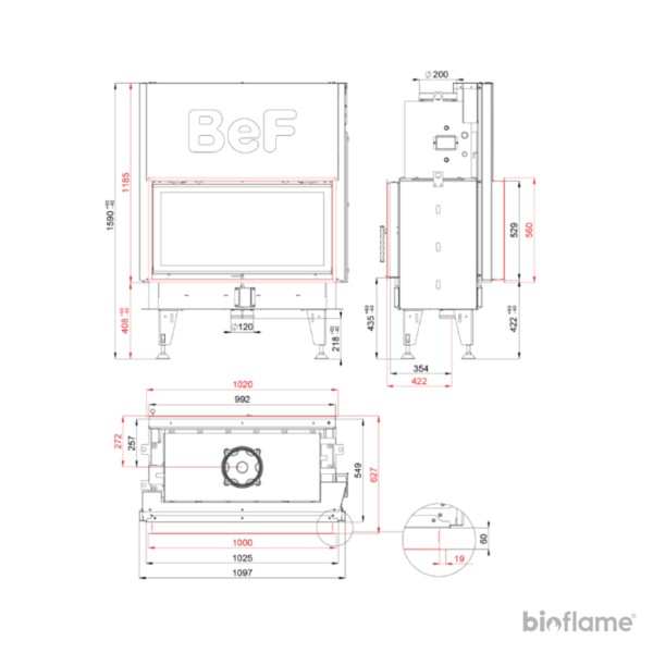 Desenho técnico do Recuperador de Calor BeF Twin V 10 Aquatic II