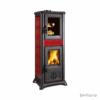 Salamandra a Lenha Nordica Extraflame Gemma Forno 5.0 na cor vermelha (bordaux).