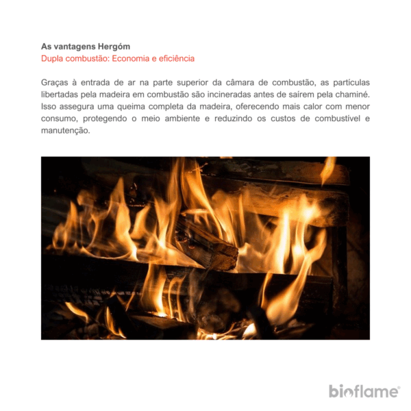 Vantagem do Recuperador de Calor a Lenha em Ferro Fundido - Hergom C-3/80 HF: sistema de dupla combustão.