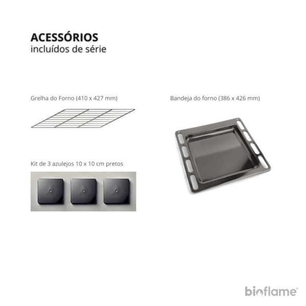 Acessórios de série incluídos com o Fogão a Lenha em Ferro Fundido - Nordica Extraflame Rosa XXL.