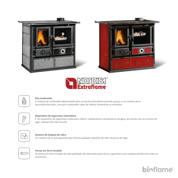 Tecnologias do Fogão a Lenha para Aquecimento Central - Nordica Extraflame Termorosa Dsa.