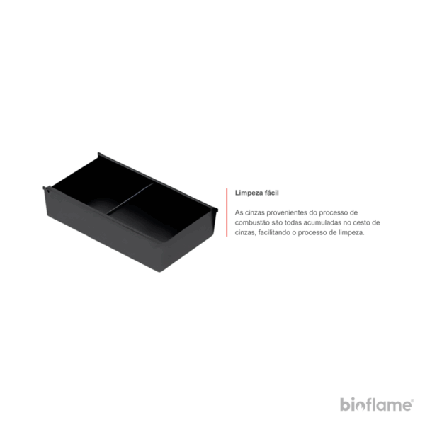 Gaveta de cinzas do Recuperador de Calor a Lenha Canalizável Dupla Face – Solzaima Trevi Eco 850 PH para uma limpeza fácil.
