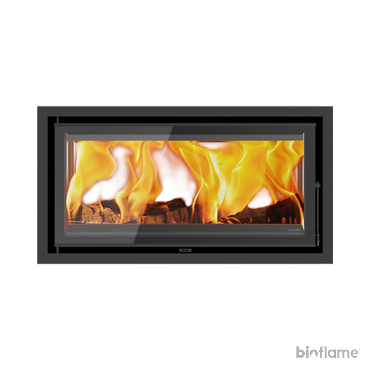 Recuperador de Calor a Lenha Canalizável Dupla Face – Solzaima Trevi Eco 850 PH com moldura de 4 lados de 4,4 cm.
