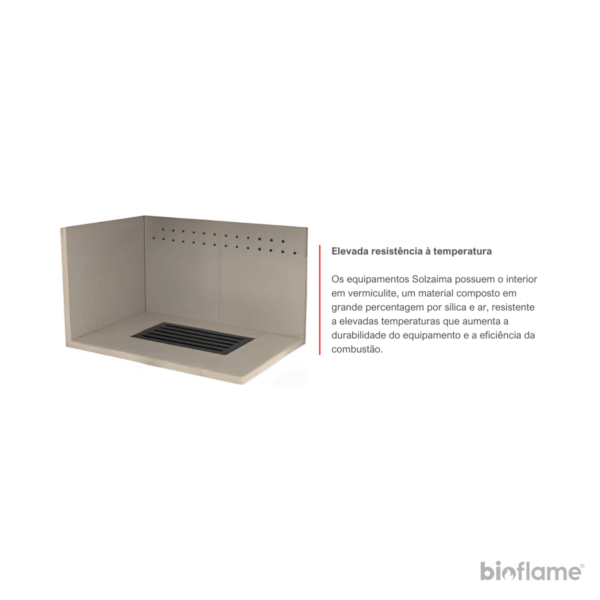Interior revestido a vermiculite do Recuperador de Calor a Lenha Canalizável Dupla Face – Solzaima Trevi Eco 850 PH para maior eficiência térmica.