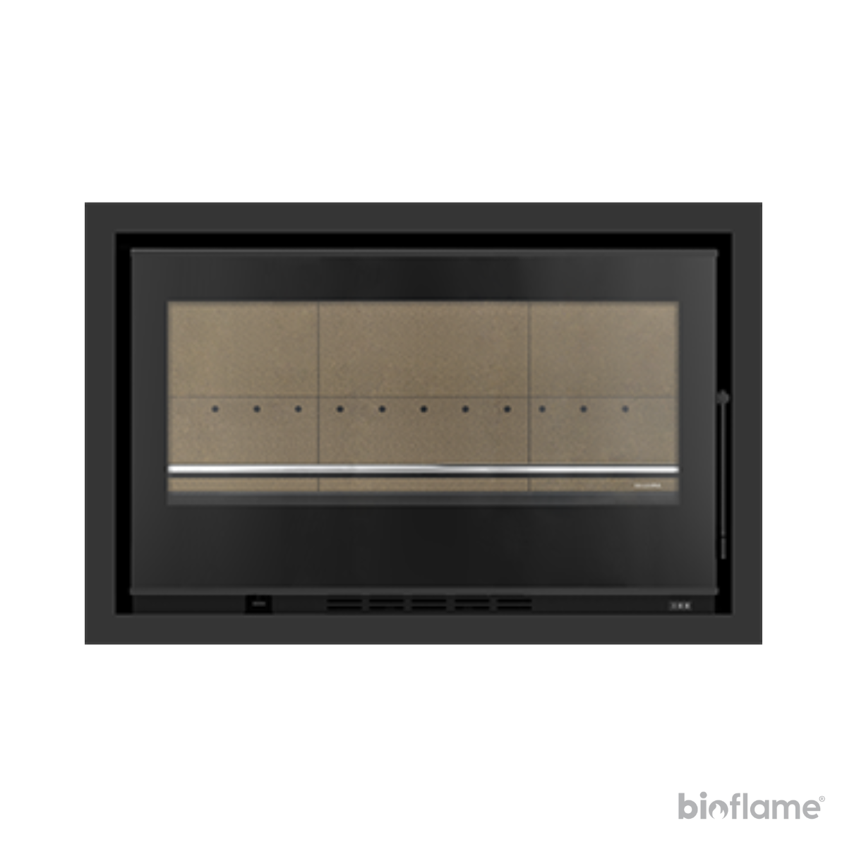 Recuperador de Calor a Lenha Canalizável e com Ventilação – Solzaima Juno Eco 90 com moldura de 4 lados 4,4 cm