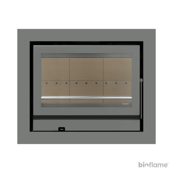 Recuperador de Calor a Lenha Canalizável e com Ventilação – Orion Eco 70 com moldura 4 lados de 4,4cm