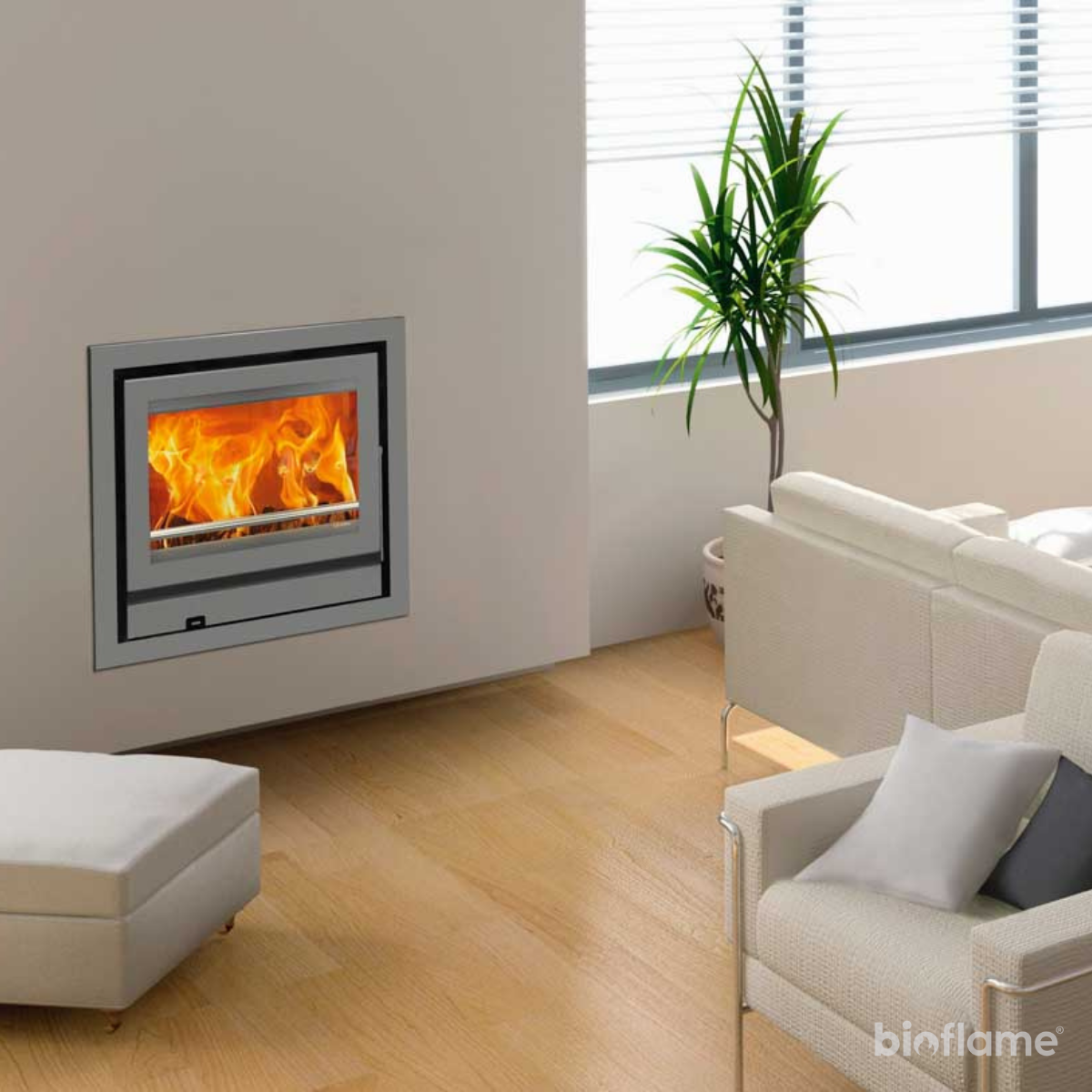 Recuperador de Calor a Lenha Canalizável e com Ventilação – Siena Eco 60 instalado em sala de estar
