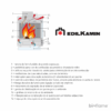 Desenho técnico do Recuperador de Calor a Lenha Canalizável – Edilkamin Firebox Luce Plus 62 explicando seus componentes.