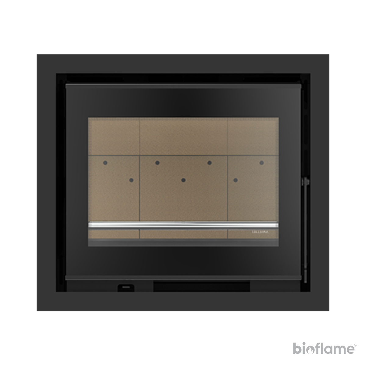 Recuperador de Calor a Lenha Canalizável – Solzaima Urano Vitro Eco 60 com moldura de 4 lados (4,4 cm).