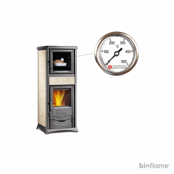 Termómetro integrado da Salamandra a Lenha com Forno - Nordica Extraflame Rossella Plus Forno