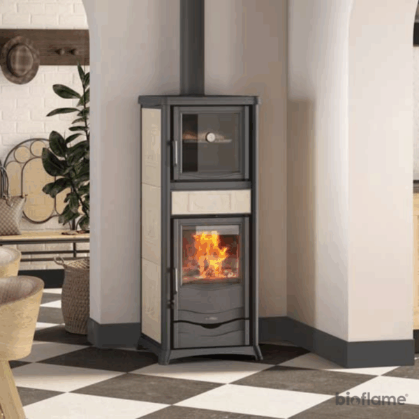 Salamandra a Lenha com Forno - Nordica Extraflame Rossella Plus Forno creme a assar comida