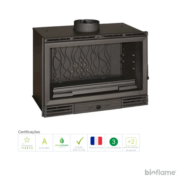 Recuperador de Calor a Lenha Ventilado - Invicta 800 Vision Totale Turbo